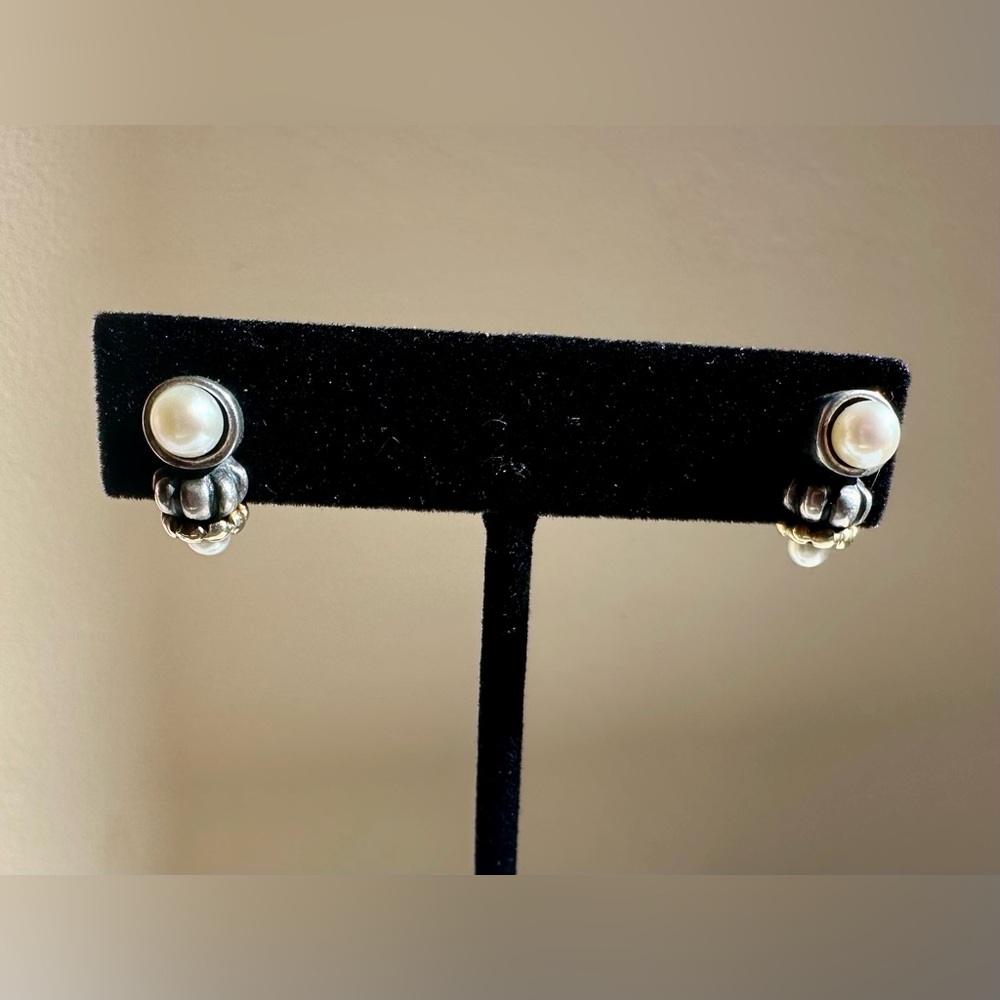 LAGOS Silver and Pearl Stud Earrings